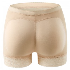 Lace High Waist Butt Padded Panties Shapewear Coreset - Cream