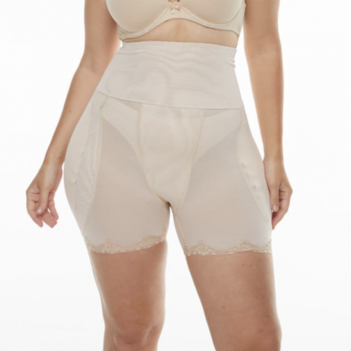 Women's High Waist Sponge Pad Body Shaping Underwear - Cream image