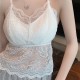 Spaghetti Strap Lace Vest Bralette Camisole Crop Tops Tank Tee Bra - White image