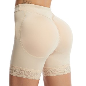 Hip Lifting High Waist Sponge Padded Butt Lifter Panties Corset - Cream