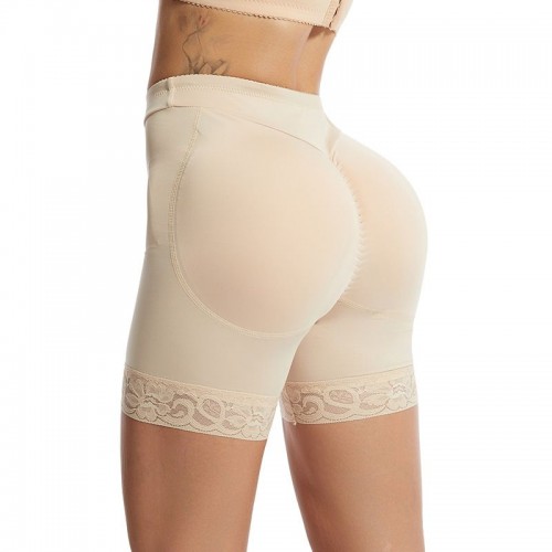 Hip Lifting High Waist Sponge Padded Butt Lifter Panties Corset - Cream image