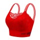 Luxury Back Lace Sports Thin Mold Cup Women Tight Bra - Red image