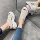 Platform Hollows Out Detail Velcro Open Toe Sports Sandals - Cream image