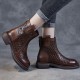 Comfortable Hollow Out Non Slip Round Head Ankle Boots - Brown image