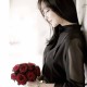 Casual Mesh Patchwork Blouse Long Sleeve Transparent Women Tops - Black image