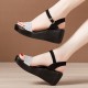 Sequin Platform Thick Bottom Strappy Women Sandals - Silver image