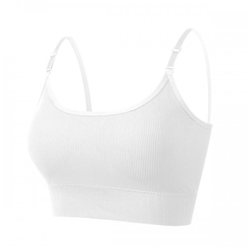 Sponge Mold Cup Sling Shape lingerie Camisole Women Bra - White image