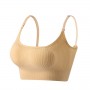 Sponge Mold Cup Sling Shape lingerie Camisole Women Bra - Cream