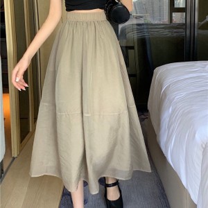 Urban Peach High-Waist Flared Midi Skirt