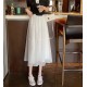 Urban White High-Waist Flared Midi Skirt image