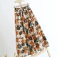 Flower Printed Full-Length Women Skirt - Orange image
