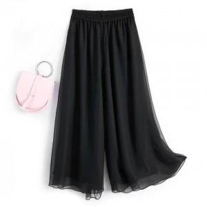 Airy Black Chiffon Skirt with Elegant Drape