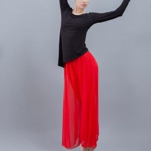 Airy Red Chiffon Skirt with Elegant Drape