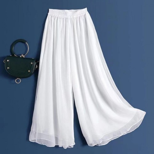 Airy White Chiffon Skirt with Elegant Drape image
