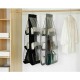 Alt: Double-Sided Six-Layer Hanging Storage Bag in use, optimizing closet space