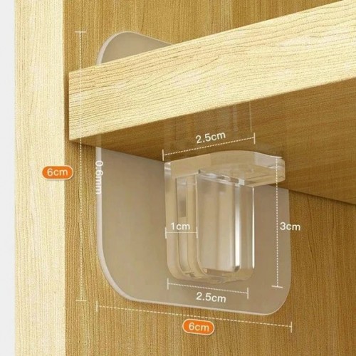 Nail-Free Shelf Support Peg Set in various quantities, providing easy and sturdy shelving.