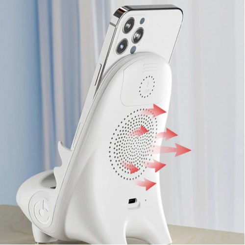 Universal Mini Chair Wireless Fast Charger Multifunctional Phone Holder - White image