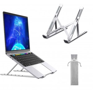 Adjustable Aluminum Laptop Stand - Enhanced Height and Portable for Office Use