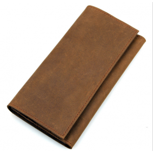 Men's Style Double Layer Card Holder Boarding Long Wallet - Brown