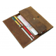 Men's Style Double Layer Card Holder Boarding Long Wallet - Brown image