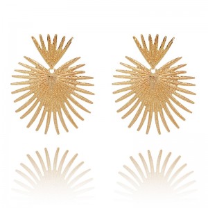 Gold Starburst Earrings For Women Firework Stud Earrings Trendy Unique Geometric For Girls