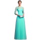 Long Sleeves Chiffon Slim Fit Maxi Evening Gown For Women - Blue