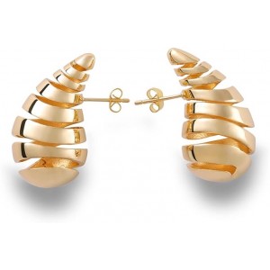 Drop Earrings Spiral Chunky Gold Hoop Earrings Lightweight Dangle Earrings Jewelry 