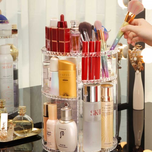 360 Rotating Makeup Organizer Cosmetic Display Holder Stand image