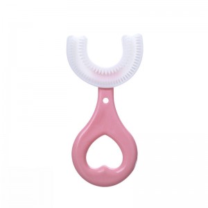360 U-Shaped Toothbrush, With Food Grade Soft Silicone Brush Head - Pink