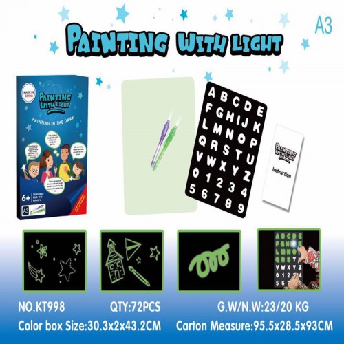 Ziona's Draw With Light Glow-In-The-Dark Children's Toy Set - Multi-Color