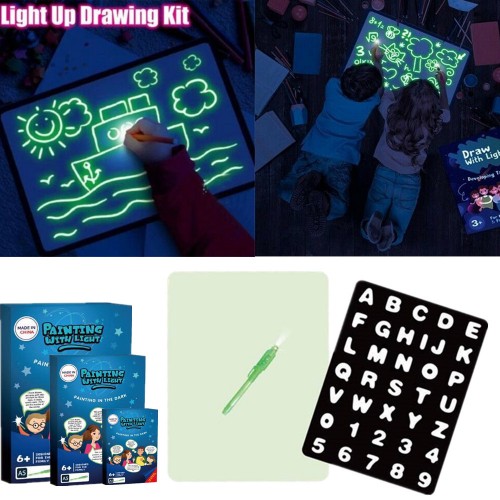 Ziona's Draw With Light Glow-In-The-Dark Children's Toy Set - Multi-Color