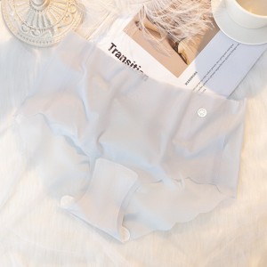 Women Bikini Heart Print Seamless Underwear-White