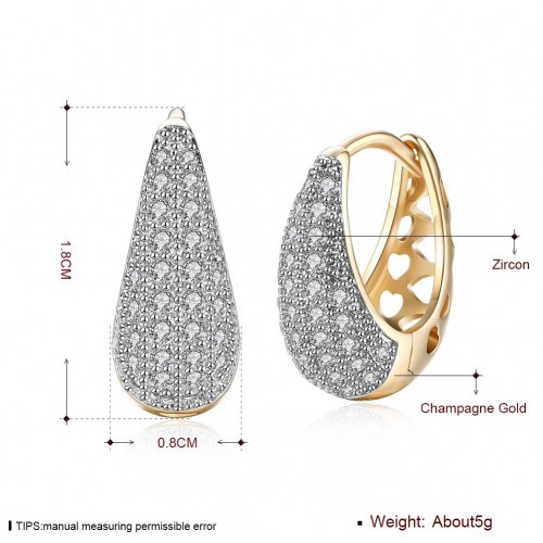 Zircons Engraved Hearts Tassel Long Earring Gifts For Women Gold image