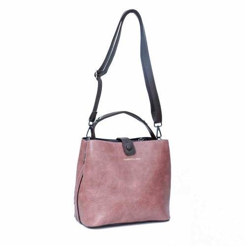 Magnetic Buckle Large Space Leather Shoulder Bag For Women's - Chocolate image