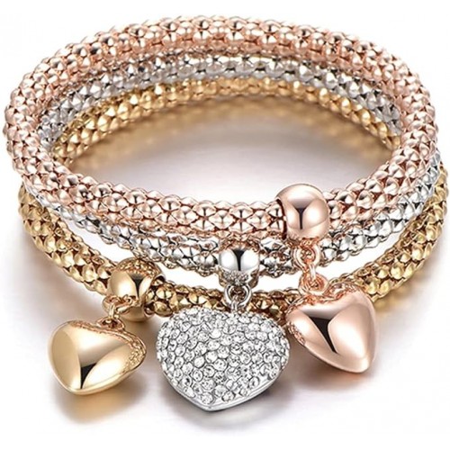 Three-Layer Crystal Charm Bracelets for Women (3PCS) image