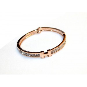 Gold Plated Women With Letter H Diamonds Crystals Bracelet