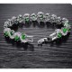  Royal Green Crystal CZ Silver Plated Bracelet image