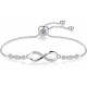 Stylish Infinity Bracelet With Adjustable Chain-Silver image