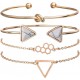 Gold Plated Set of 4 Multilayer Charm Bangle Bracelets image