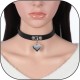 Black Leather Choker With Black Heart Locket image