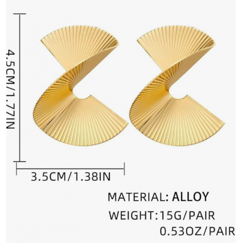 Retro Clip Earrings for Women Earrings Clips / Gold Clip image