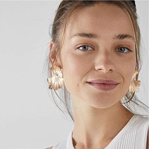 Women Statement Gold Dangle Earrings Alloy Big Simple Fashion Earrings image