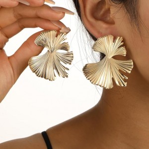 Women Statement Gold Dangle Earrings Alloy Big Simple Fashion Earrings 