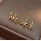  Glamorous Gold Claw-Shaped Stud Earrings with Rhinestones image