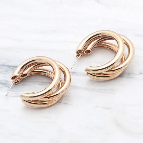 Gold Twisted Hoop Earrings Effortlessly Elegant image