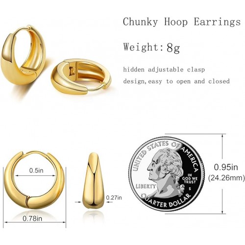 Stylish Gold Hoop Earrings for Women image