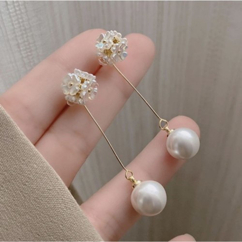 Trendy Double Tassel Pearl Earrings Korean style image