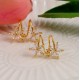 Elegant Gold Plated Inlaid Rhinestones Flower Earrings - Cool Wind