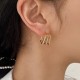 Trendy Geometric Gold-Tone Stainless Steel Hoop Earrings image