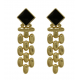 Trendy 925 Silver Needle Black Stone Earrings image